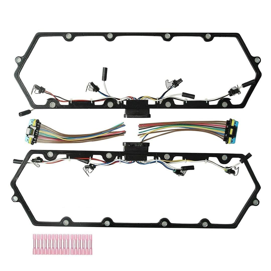 Valve Cover Gaskets w/Fuel Injector Powerstroke Glow Plug Injector Harness Pigtail Kit Fit for 1998-2003 7.3L Diesel Trucks Replaces 1379998 615-201 F81Z6584AA