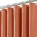 Terracotta Linen Shower Curtain for Bathroom Burnt Orange Farmhouse Shower Curtains Natural Aesthetic Bath Decor Weighted Linen Fabric Textured Bath Curtain Liner with Hooks Set, Rust Red, 72 x 72