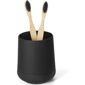 Matte Black Silicone Boot Toothbrush Holders, Modern Tooth Brushing and Toothpaste Holder Tumbler Cup for Bathroom Organizer (Black)