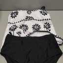 Dokotoo Women's Boho Floral Tankini Set Tummy Control Two Piece Swimsuits Flowy Vintage Beachwear (Large, Black)