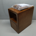 Narrow Nightstand, Solid Wood Night Stand with Drawers, Walnut Mid Century Modern Nightstand, Small Beside Table with Open Storage Shelf for Bedroom (10 inch) (9.7*15*22.8 Inch)