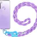 RUIYDZ Twisted Braided Phone Lanyard Crossbody Phone Strap Cell Phone Lanyards for Women Nylon Cellphone Lanyard for Phone (Purple)