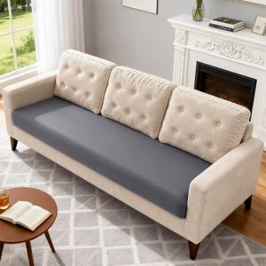 TAOCOCO Couch Cushion Covers Large 1 Piece Stretch Couch Covers for 3 Seat Couch, Sofa Seat Covers Soft Washable Furniture Protector(1-Piece for Large Sofa Cushion or Chaise, Light Grey)