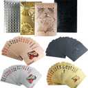 4 Decks Waterproof Playing Cards Plastic Black Rose Gold Playing Card Foil Poker Cards Themed Standard Playing Card Games for Adults Family Game Party