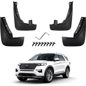 No Drill Mud Flaps for 2023 2024 2025 2026 Ford Explorer, All Weather Paint Protection Front & Rear Splash Guards, Heavy Duty Mud Guards 4PCS Set for Active ST Tremor Platinum Models