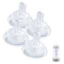 4 Pack Bottle Nipples Compatible with Mam Bottle, Soft Silicone Nipples for Bottle, Fit for MAM Bottles, Medium Flow, 3+ Months