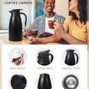 70Oz Thermal Coffee Carafe for keeping hot, Airpot Insulated Carafe Stainless Steel Thermal Pot for Coffee, (black+silver)
