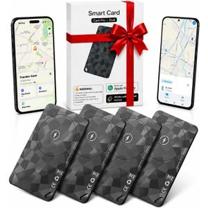 (4 Pack) 2026 Wallet Tracker Card (iOS and Android) Slim Tracking Card, 6-12 Years Battery Bluetooth Smart Card, Work with Apple Find My & Google Find Hub, GPS Locator for Passports, Keys, Backpack