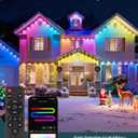 200FT RGBIC Permanent Outdoor Lights, 120 RGBIC LEDs Eave Lights IP67 Waterproof, App Control Music Sync, Color-Changing Outdoor LED Lights for House, Christmas Decorations & New Year