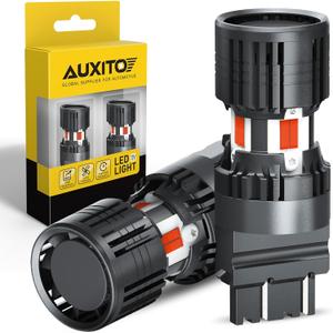 AUXITO CANBUS 3156 3157 LED Bulbs Red with Built-in Resistor 3056 3057 3457R 4057 4156 4157 Anti Hyper Flash Error Free Brake Lights, Tail Lights, Stop Lights, Turn Signal Lights, Pack of 2