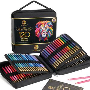 120 Colored Pencils Zipper Case Set, Soft Core Colored Leads for Artists, Professionals and Colorists, In Neat, Strong Carry-Anywhere Zipper Case, Portable Case (New Edition 120 colors zipper bag) 120 Colored Pencils Zipper Case Set, Soft Core Colored Leads for Artists, Professionals and Colorists, In Neat, Strong Carry-Anywhere Zipper Case, Portable Case (New Edition 120 colors zipper bag)