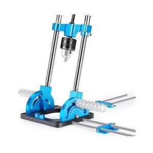 Upgraded Portable Drill Guide,Multi Angle Drill Guide for Straight Holes, Self-Centering Pins, Drilling Jig w/Chuck & Key, Adjustable Angle from 0° to 60°, Chuck Clamping Range for 1/16-1/2"