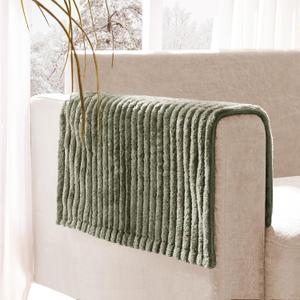 100% Waterproof Couch Arm Covers 2pcs, Fuzzy Chair Arm Covers Thick Soft Recliner Chair Armrest Protectors, Non-Slip Couch Armrest Cover Pet mats for Sofa (Sage Green, 22" x 22" 2 Pack)