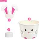 WorldBazaar Easter Snack Cups for Kids Paper Bowls Ice Cream 24 Sets Disposable Easter Party Supplies Treat Food Container Holiday Decorations Bunny