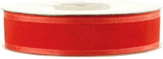 Homeford Satin-Edge Sheer Organza Ribbon, 7/8-inch, 25-Yard, Coral