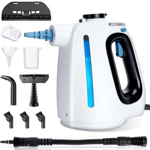 Handheld Steam Cleaner, UPGRADED Pressurized Steamer for Cleaning with 11 Accessories, 15 Seconds Fast Heating, High Temperature Cleaning, Large Capacity Steam Cleaner for Home Kitchen Car WHITE
