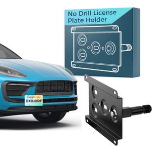 DXIUORF Aluminum Front Bumper Tow Hook License Plate Mount Bracket Holder No Drill Relocator Hole Adapter Compatible with 20142022 Porsche Macan, 2016up Audi Q7