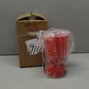 8.9'' Modern Glass Table Lamp, Dimmable Bedside & Desk Lamp for Living Room and Bedroom, UL Listed Nightstand Lamp with Dome Base, Home Decor for Office, Dorm, Side Table, Glossy Red