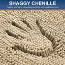 Smiry Chenille Bathroom Rugs Sets 3 Piece (30x20+24x16+24x20, Beige)