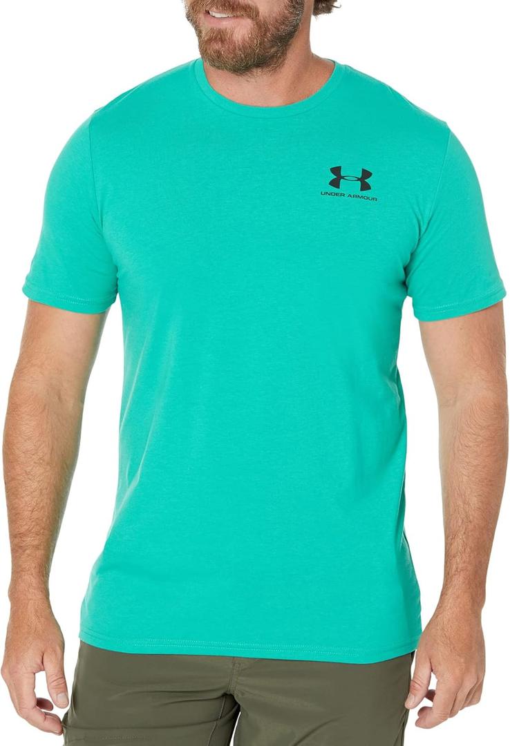 Under Armour Men's Sportstyle Left Chest Short Sleeve T-Shirt (Large, (509) Birdie Green / Black / Black)