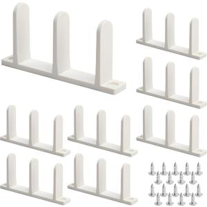8 Pack Siding Closet Door Floor Guide-Universal ABS Sliding Door Bottom Guide Fit for 1-3/8" Thick Door-White Closet Door Guides for Cabinet Floor with Screws