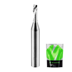 O Flute Upcut Spiral Router Bit 1/4 Inch Shank 1/8 Inch Cutting Dia. Carbide Single Flute CNC Router Bit, Ideal for Aluminum, Plastic, Acrylic, Wood, MDF and PVC