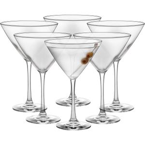 Libbey Vina Glassware Set, Classic, Triangular Martini Glasses Set of 6 for Martinis, Cocktails, Clear Cosmopolitan Glasses for Parties, Weddings