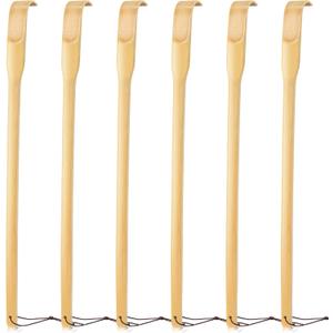 Renook Back Scratcher, 16.5in Pack of 6, Traditional Finger-Like Bamboo Wooden Body Massager for Scratching Itches, Strong and Sturdy, Good Practical and Novel Gifts for Friends and Family.
