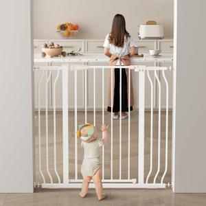 ELEVON Baby Gate for Stairs Doorways, 29.143.3" Extra Wide 36 Tall Dog Gate with Auto-Close, Pressure Mounted Walk Through Pet Gate, White