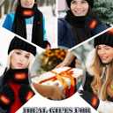 3 Pcs USB Heated Hat Scarf Gloves Set for Men Women Warm Gift No Power Supply Included (Black)