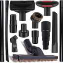 13Pcs Universal Vacuum Attachment Kit 1-1/4" Vacuum Hose Adapter Wet Dry Plastic Vacuum Cleaners Accessories with Extension Wand Horse Hair Brush Flexible Crevice Tool Adapter for Shop Vac Attachment