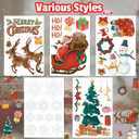 2 x Christmas Party Decorations - Snowflake Window Clings Stickers for Glass | Christmas Decorations Indoor Outdoor - Holiday Santa Claus Reindeer Decals Xmas Decor Party Favors Supplies for Outside 2025 (White Red)