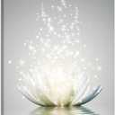 Canvas Prints Art Lotus Floral Pictures Wall Art for Zen Office Decor Meditation Poster Modern Artwork Painting Framed Ready to Hang(12x16inch)