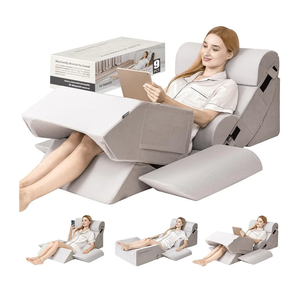 9PCS Orthopedic Bed Wedge Pillow Set for After Surgery Recovery, Body Positioners for Back and Leg Pain Relief, Adjustable Memory Foam Comfort for Sitting up in Bed, Ideal for Adult Acid Reflux & GERD