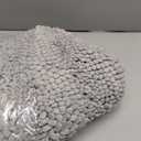 Grandaily Chenille Striped Bathroom Rugs 47x20, Extra Thick and Absorbent Bath Mats, Non-Slip Soft Plush Shaggy Shower Carpet, Machine Wash Dry, Bath Rug for Bathroom, Light Grey