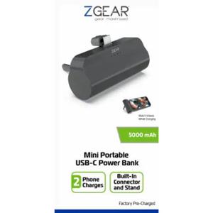 Mini Portable USB-C Power Bank 2 Phone Charges 5000 mAh