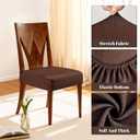 Songrey Waterproof Seat Covers for Dining Chairs Set of 6, No Rear Chair Covers, Stretch Removable Washable Chair Slipcover Protector, Chocolate