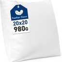 MIULEE Premium Feather and Down 20x20 Throw Pillow Insert Soft Fluffy Throw Pillow Double-Layer Cotton Fabric for Sofa Bed Couch Prevents Feather Leakage