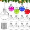 Baquler 12 Pcs 6 oz Christmas Booze Drink Balls, 175 ml Spherical Plastic Potion Bottles Ball Shape Sand Art Bottles Cocktail Ornament Candy Jar for DIY Wedding Crafts Decoration (Silver)