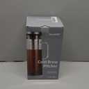 Cold Brew Coffee Maker Pitcher, 1.4L/48Oz Airtight Borosilicate Glass Carafe with 150 Mesh Precision Filter | Barista Grade Iced Coffee Maker, Integrated Glass Handle & Non Slip Base (Grey) (Gray)