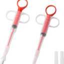 2 Pieces Cat Pill Shooter Pet Pill Gun Handy Piller Tablets Dispenser Pet Medicine Feeder Pet Feeding for Dogs, Cats, Animals (Red)