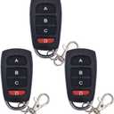 DieseRC 3pcs 433.92Mhz Fixed Code Clone Remote Control Keychain RF Transmitter Only for Fixed Code Remote Control, Not for Rolling Code (KT16C)