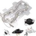 Dryer Heating Element Kit Compatible With Samsung DVE45N5300F/A3 DVE45N5300V/A3 DVE45N5300W/A3 DVE50M7450P/A3 DVE50M7450W/A3 DVE50R5200W/A3 DVE50R5400V/A3 DVE50R5400W/A3 DVE50T5300C/A3
