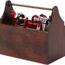 Doll House Toolbox,Eecoo Miniature Tool Box Wooden Toolbox Model for 1/12 Doll House Accessories with 8PCS Metal Tools Set