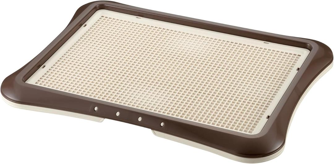Richell Paw Trax Mesh Training Tray, Brown 25.2 x 18.9 x 1.6" | Richell Paw Trax Mesh Training Tray: Puppy Potty Pad Holder for Indoor Use, Anti-Chewing and Tearing, Ideal for Potty Training Puppies