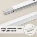 Curtain Track, Ceiling Curtain Track with Roller Hooks, Ceiling Mount Rail Set for Room Divider, 6ft - 9ft (White)