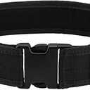 AGPTEK Police Security Tactical Combat Gear Utility Nylon Belt (Black) (Large)