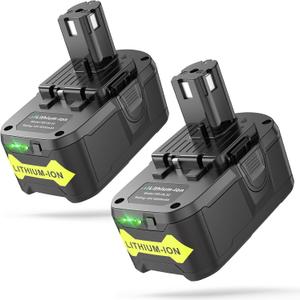 Futurebatt 2 Pack 18V Replacement Battery 8000mAh for Ryobi P102 P103 P104 P105 P107 P108 P109 P122 for Ryobi ONE+ 18-Volt Tools Battery