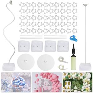 Bazen 8.2ft & 5ft Balloon Arch Kit Free Bending Shape Deformation Balloon Column Stand Half Arch Balloon Stand with Reinforced Base Balloon Arch Frame for Wedding Baby Shower Birthday Decoration Bazen 8.2ft & 5ft Balloon Arch Kit Free Bending Shape Deformation Balloon Column Stand Half Arch Balloon Stand with Reinforced Base Balloon Arch Frame for Wedding Baby Shower Birthday Decoration