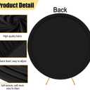 7.2FT Black Round Backdrop Cover for Wedding,Circle Balloon Arch Backgound Stand Cover for Birthday Party Baby Shower Halloween Decoration